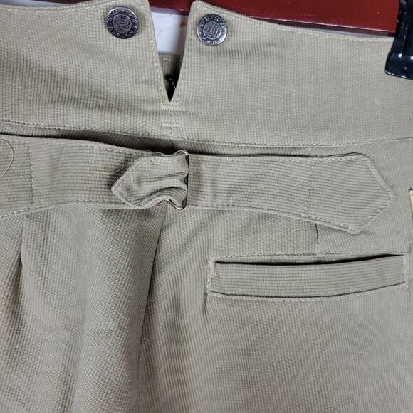 WAH Maker Striped Frontier Pants Mens 30x36 Western Buckle Back Tan Cotton - Picture 6 of 15